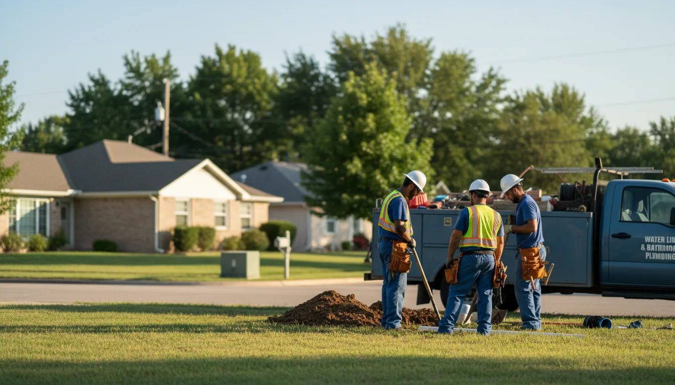 Residential water line and bathroom plumbing service in Park City, KS